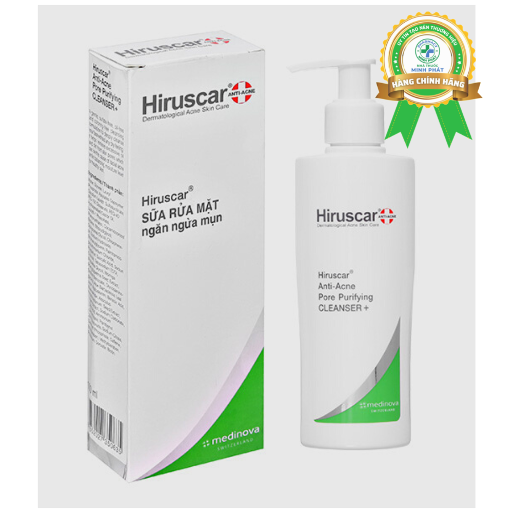 Sữa rửa mặt Hiruscar anti-acne cleanser ngăn ngừa mụn chai 100ml